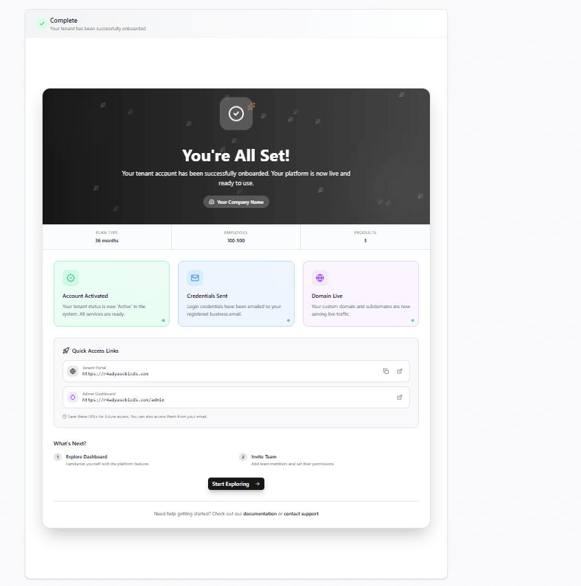 Complete Tenant Onboarding